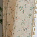 Floral Boho Curtains 4 Panels 63 in Semi Sheer - Farmhouse Tassel
