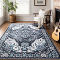 5x7 Washable Rug Boho Non-Slip Indoor Area Rug - Soft Low-Pile Comfort