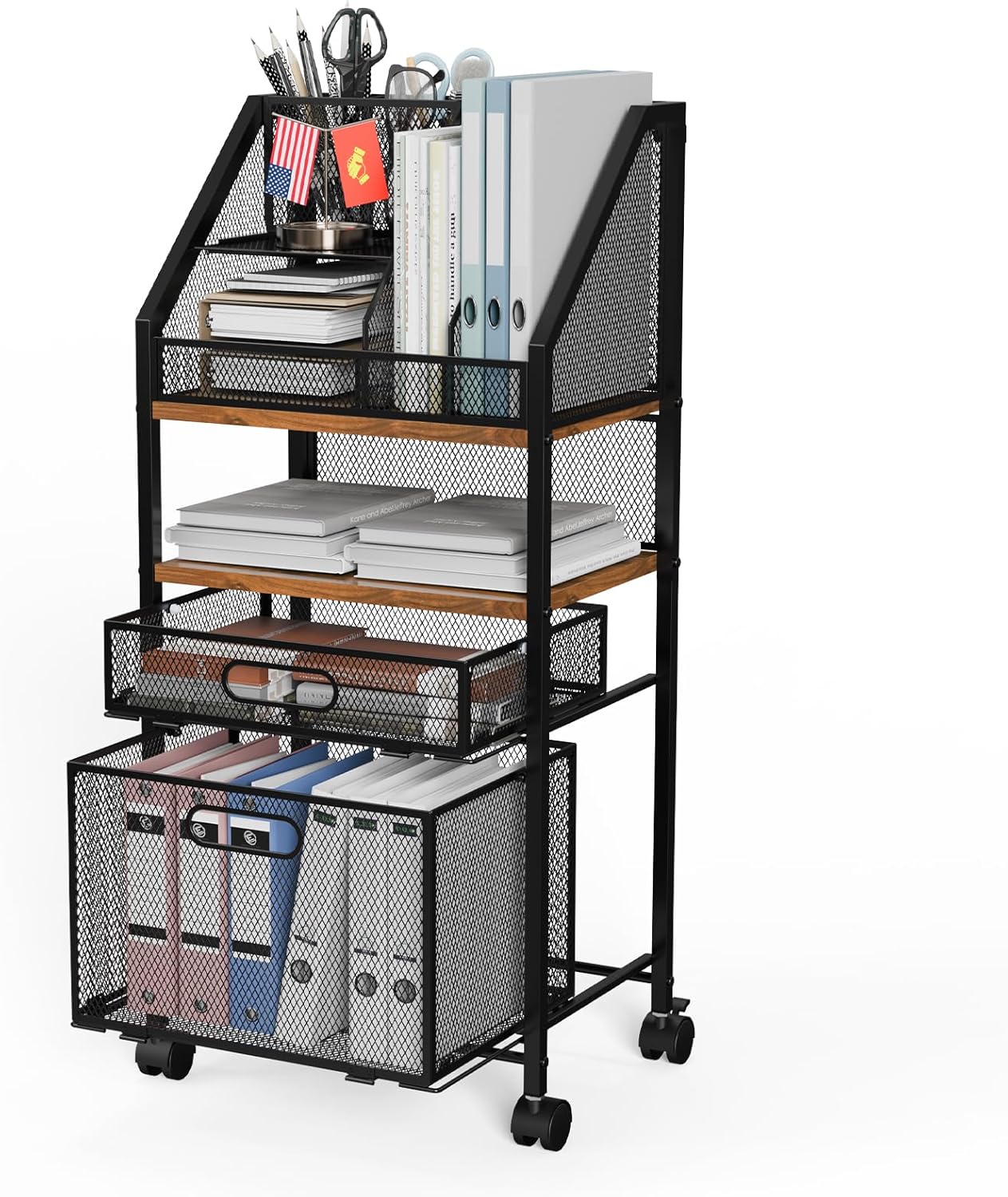 Lockable Rolling File Cart - Organize Efficiently!