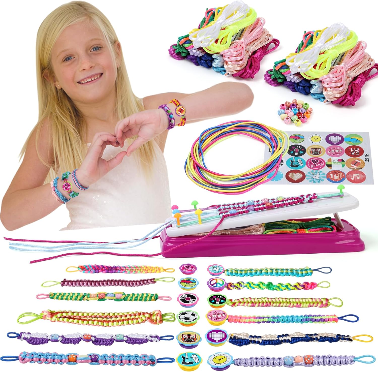 IQKidz Friendship Bracelet Making Kit for Creative Girls Ages 8-12