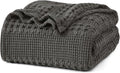 100% Cotton Waffle Weave Blanket Queen Size - Soft All-Season Comfort