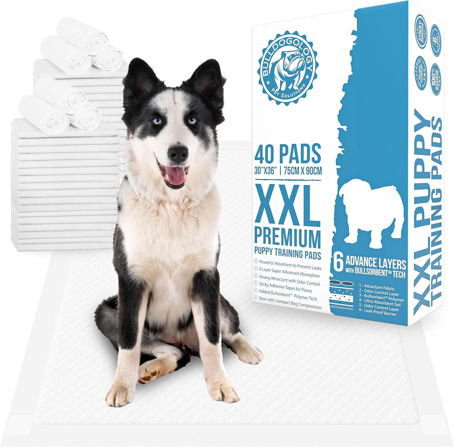 Bulldogology Premium XXL Puppy Pads for Extra Large Dogs