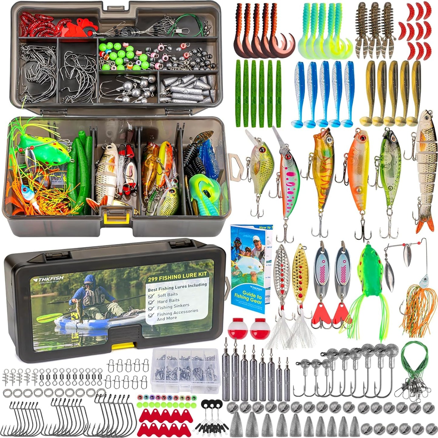 Bass Fishing Lures Kit - Premium Tackle Box Set