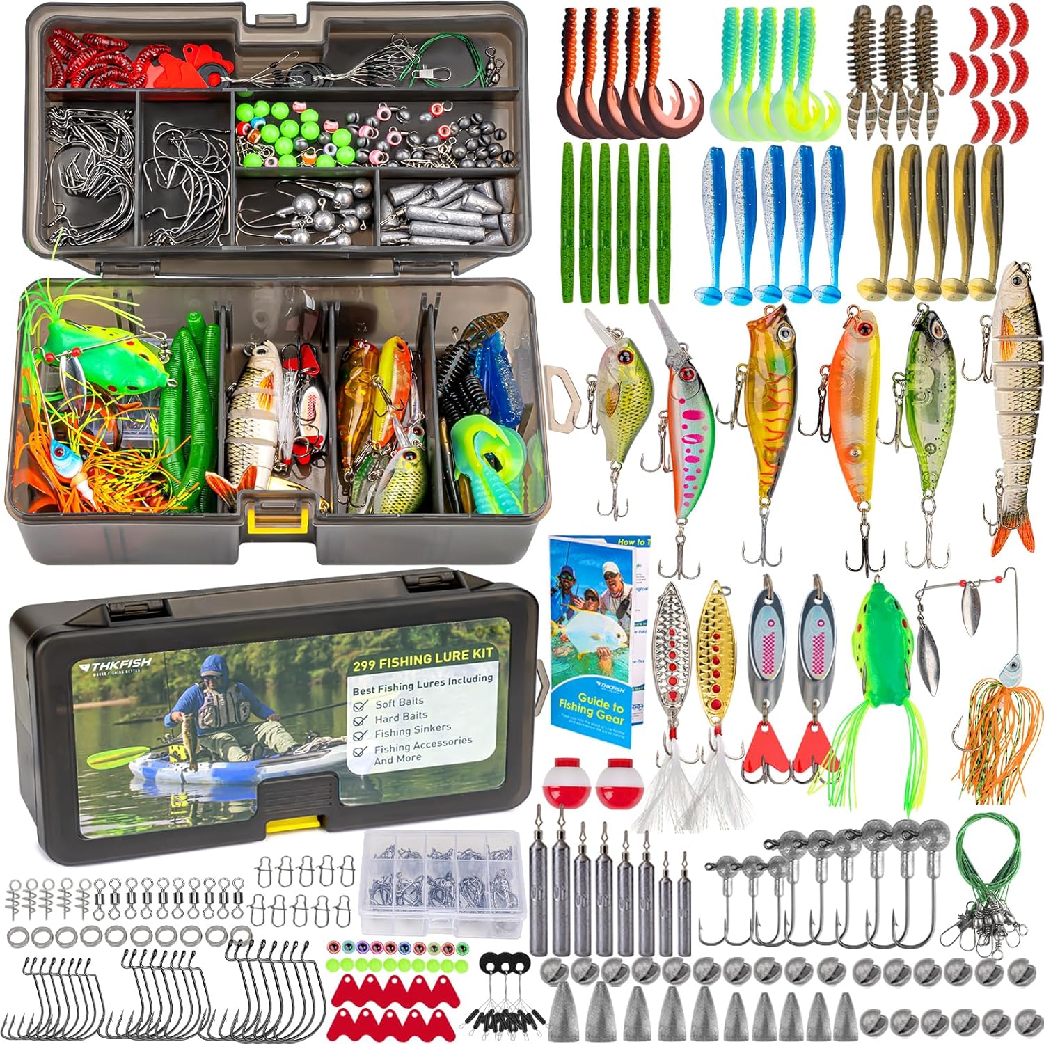 Bass Fishing Lures Kit - Premium Tackle Box Set