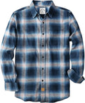 Flannel Shirt for Men 100% Cotton Long Sleeve Plaid - Soft Casual