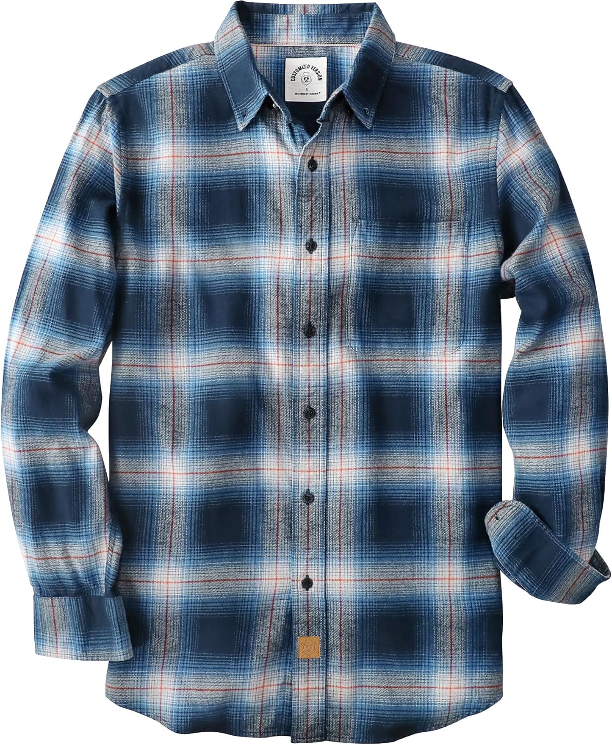 Dubinik Mens Flannel Shirt: Soft Cotton Long Sleeve Plaid Style