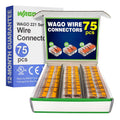 WAGO 221 Series 75pc Compact Splicing Wire Connectors - Reusable Lever