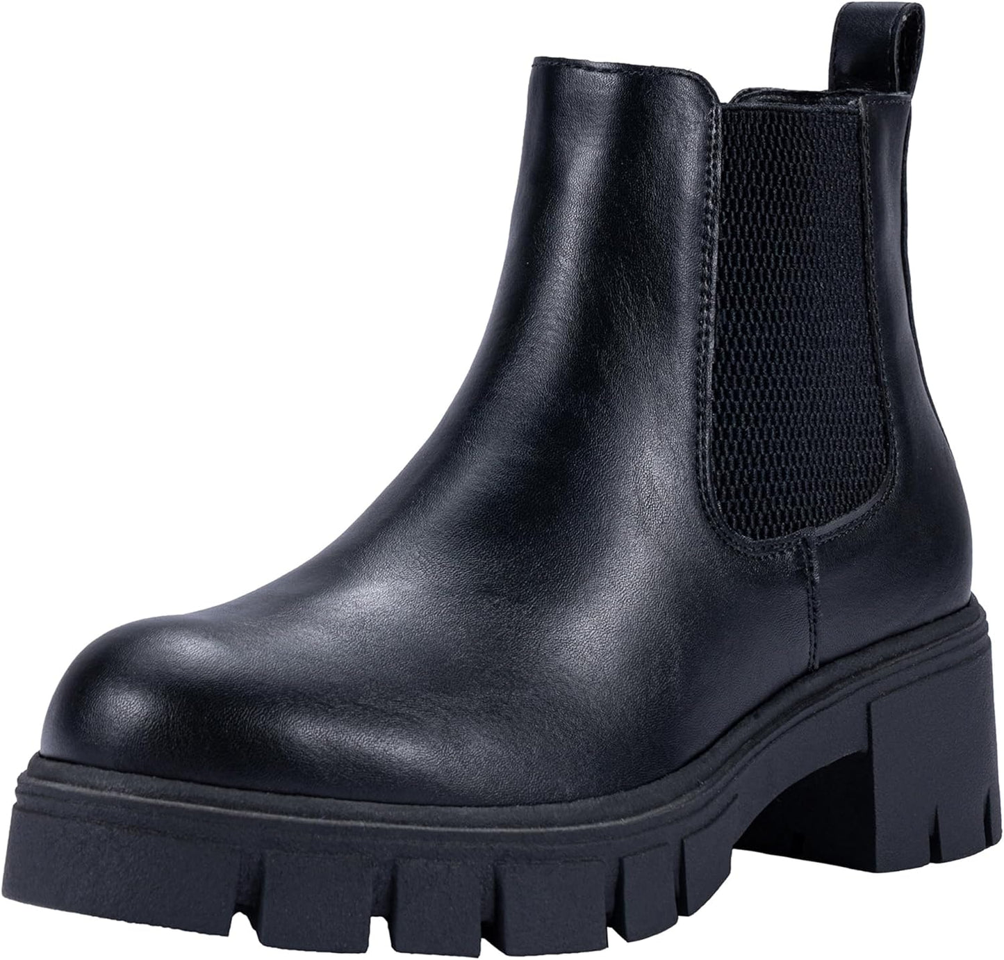 Vepose Women's 936 Chelsea Ankle Boots with Platform Lug Sole