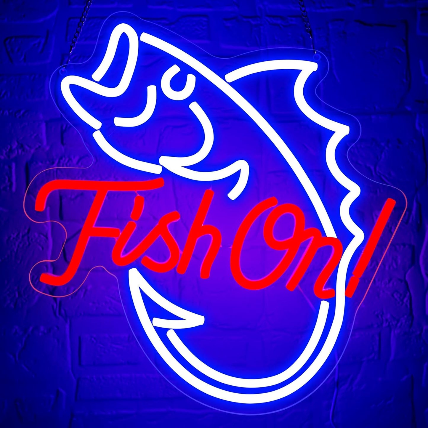 Fishing Neon Sign for Wall Decor - Dimmable LED Light Up Sign