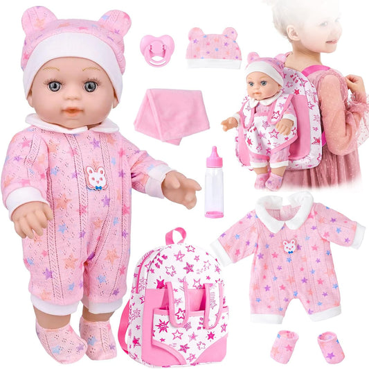 Adorable 12 Baby Doll Gift Set for Toddlers 3+ Years - BDDOLL
