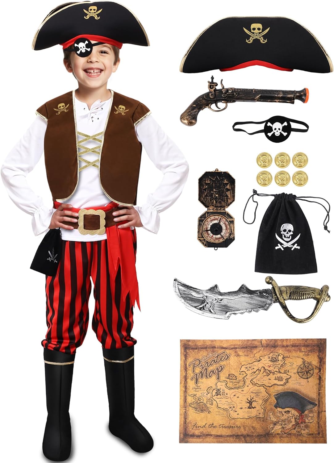 Pirate Costume Set for Kids 3-14 Years - Adventure Awaits
