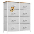 Fabric Dresser 8 Drawer Tall Storage - Compact High-Capacity Organizer