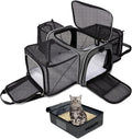 Expandable Cat Carrier with Travel Litter Box - Five Sides Open