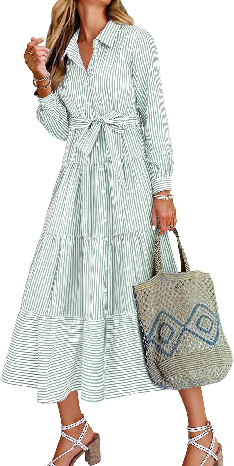 Caracilia Women Long Sleeve Maxi Dress for Casual Outfits