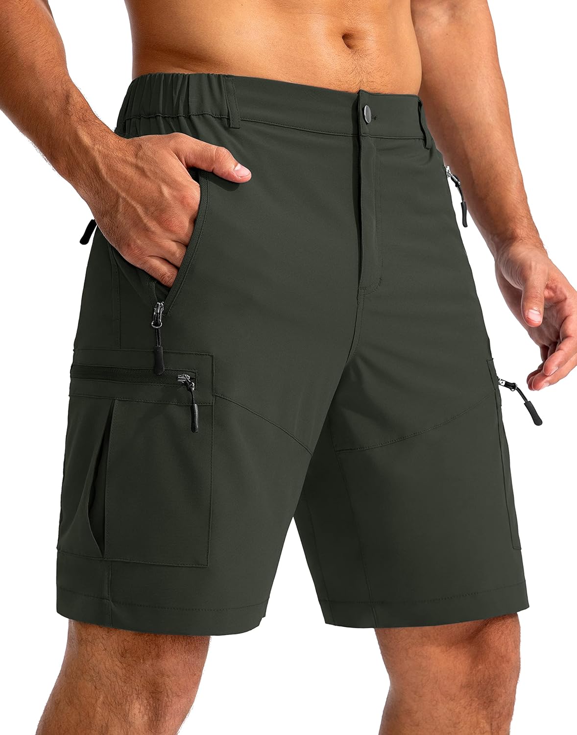 Pudolla Men's Hiking Cargo Shorts 9in Lightweight Outdoor Gear