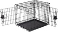 Durable Foldable Metal Wire Dog Crate 30 in - Double Door, Portable