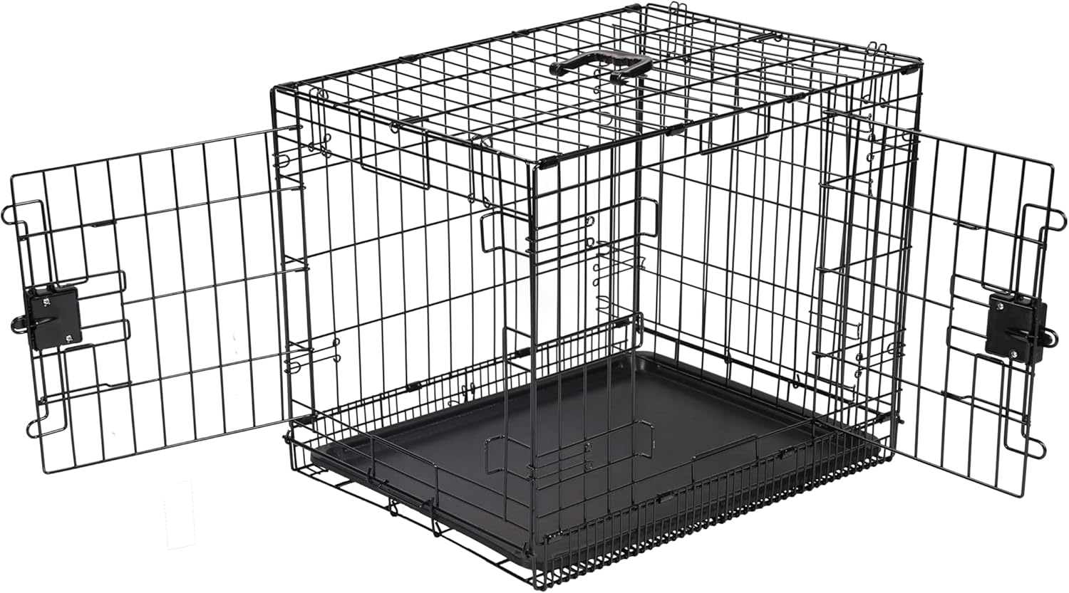 Durable Foldable Metal Wire Dog Crate for Small Pets 30 in