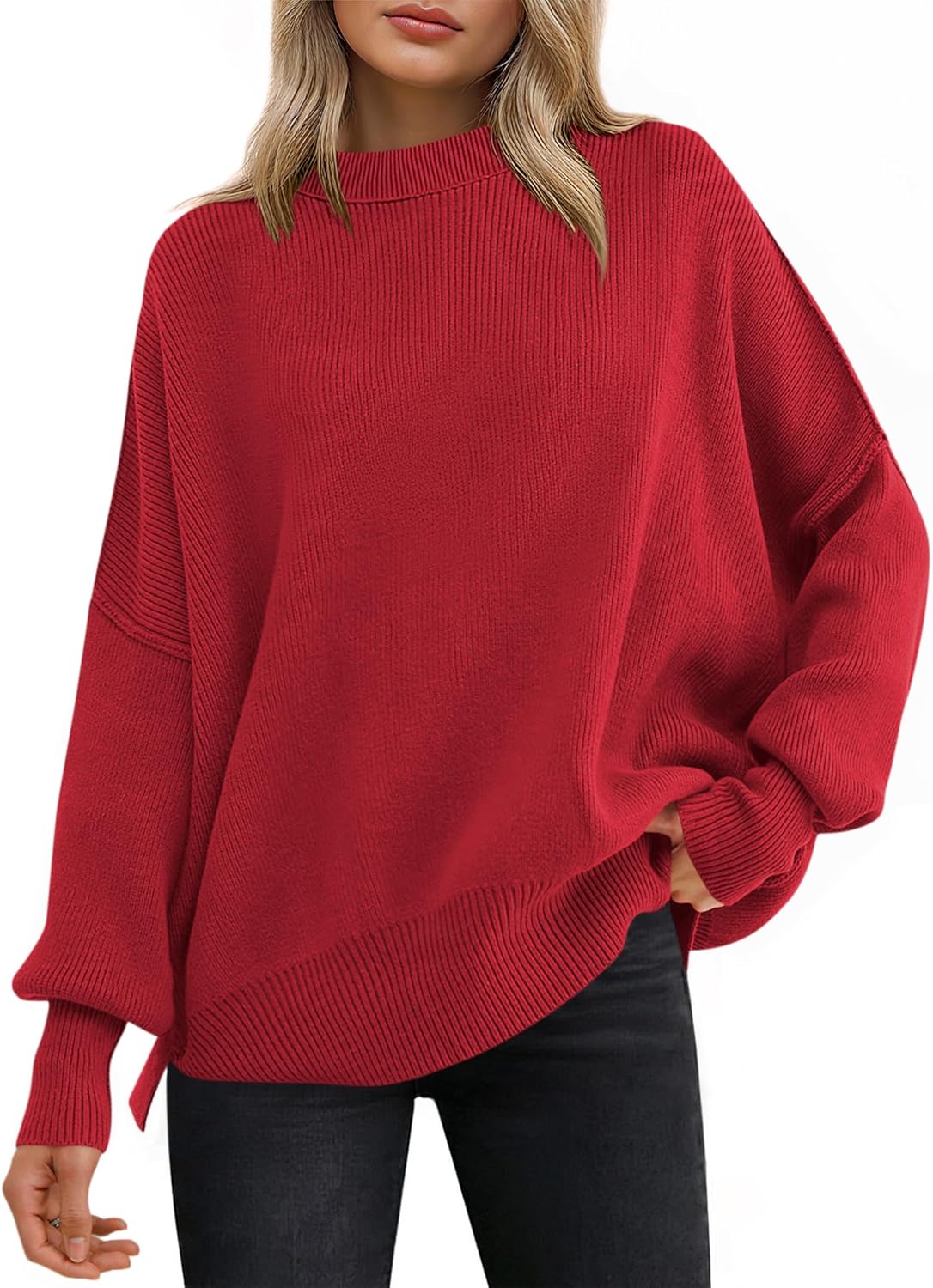 Oversized Sweaters for Women - Batwing Long Sleeve Fashion Top