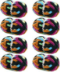 Chunky Chenille Yarn Green Purple 8 Pack - Giant Super Bulky Skeins