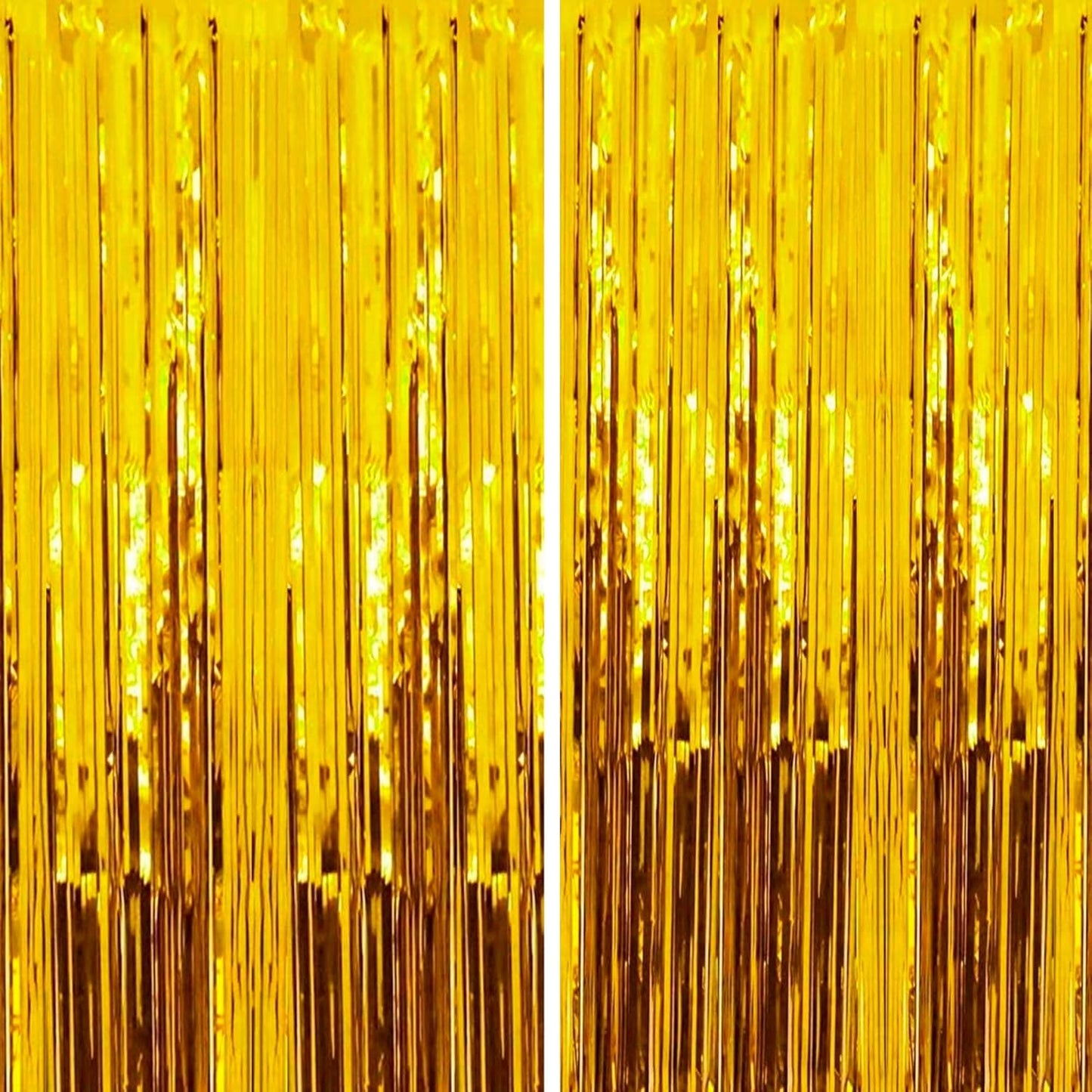 Shimmer in Gold: 2 Pack Metallic Fringe Curtains