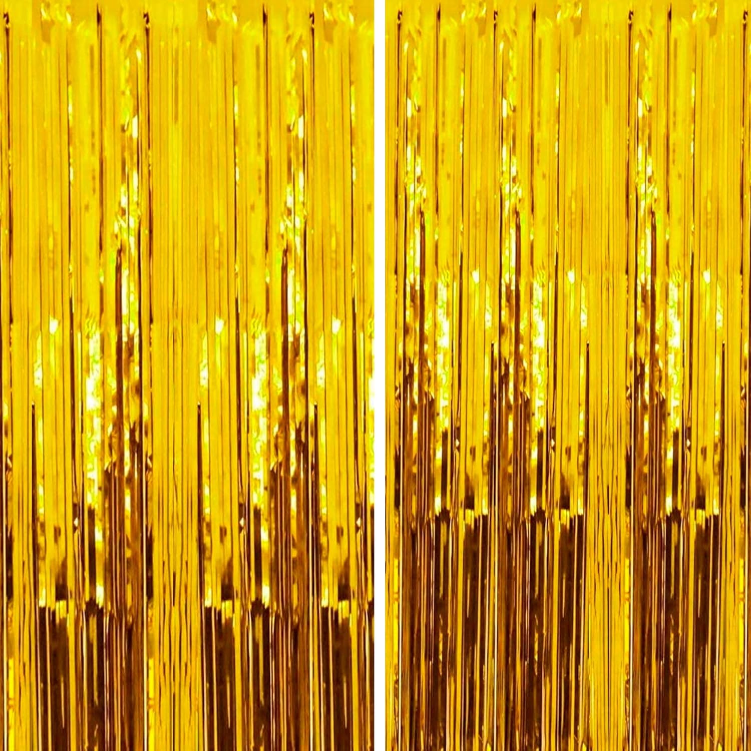 Shimmer in Gold: 2 Pack Metallic Fringe Curtains