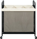 STO STO Laundry Hamper 3 Section 120L Rolling Sorter - Large Capacity