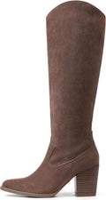 MeiLuSi Womens Knee High Suede Boots Pointed Toe - Stylish Height