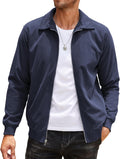 Men's Corduroy Bomber Jacket Lightweight Zip Up - Vintage Style