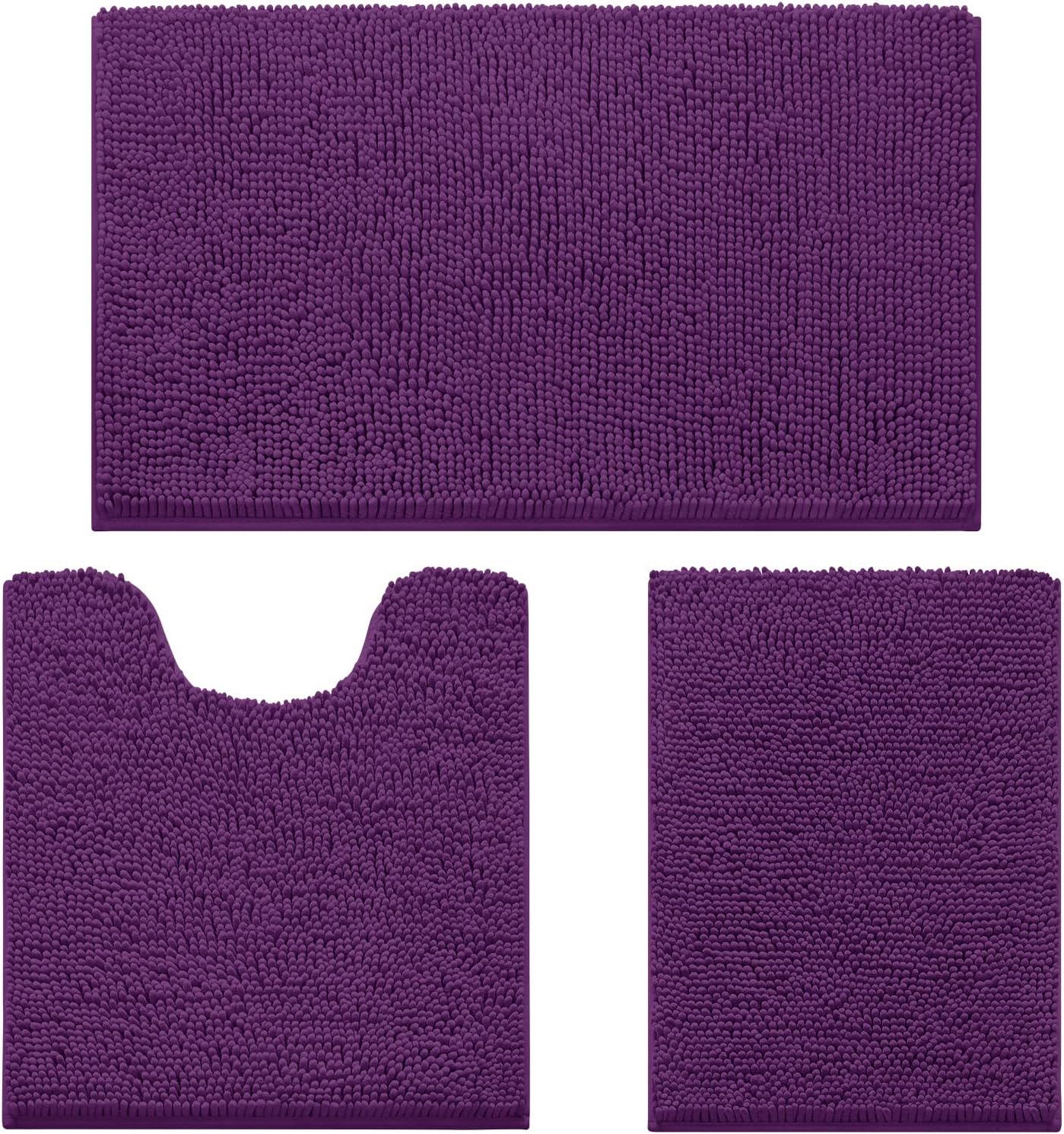 Ultra Soft Non Slip Chenille Bathroom Rugs Set for Cozy Comfort