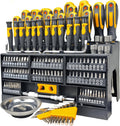 145-piece Magnetic Screwdrivers Set with Rack - Organized DIY Kit