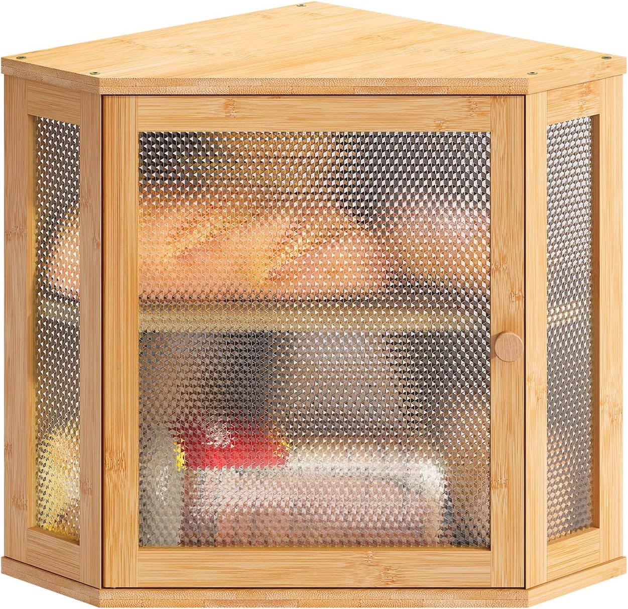Extra Large Corner Bread Box for Kitchen Countertop Storage