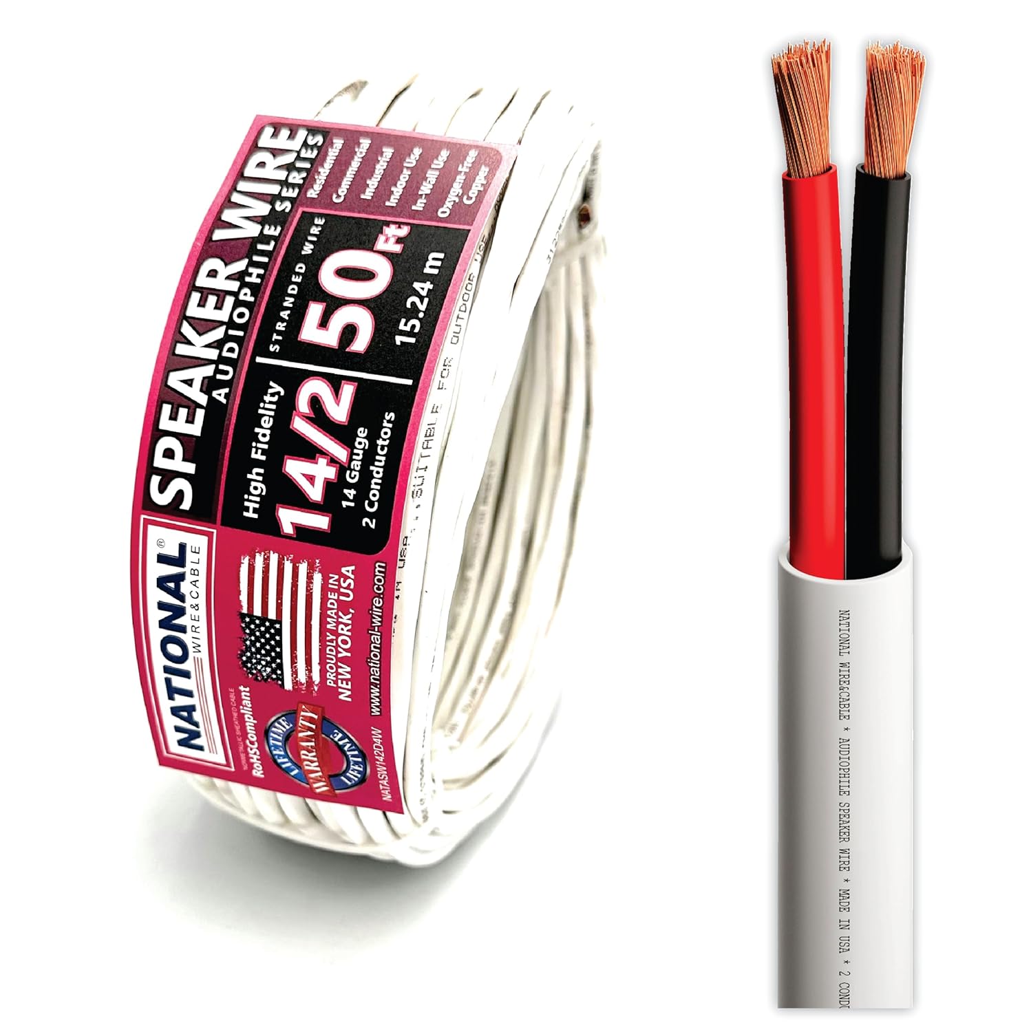 14/2 Audiophile Speaker Wire for Superior Sound Clarity