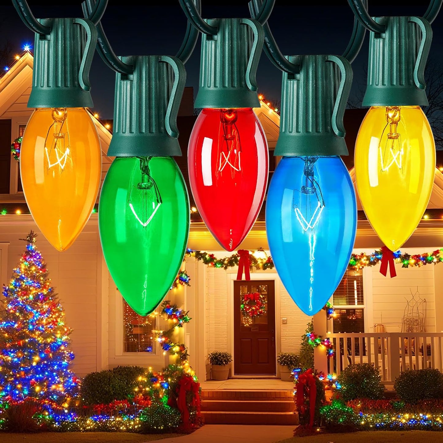C9 Bulb String Lights Outdoor by Minetom for Festive Decor