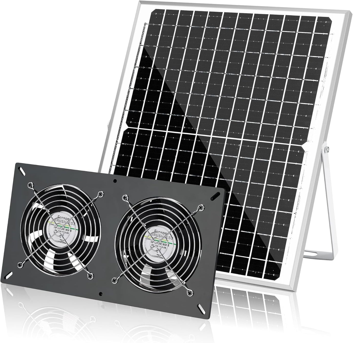 Greenhouse Essential: 20W Solar Fan Kit, Fast Cooling, Waterproof
