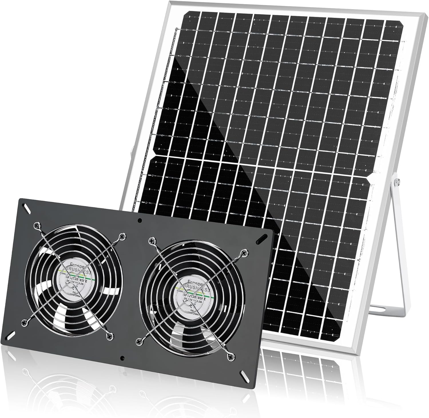Greenhouse Essential: 20W Solar Fan Kit, Fast Cooling, Waterproof