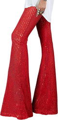 EVALESS Sequin Wide Leg Flare Pants - Sparkly Night Out Look