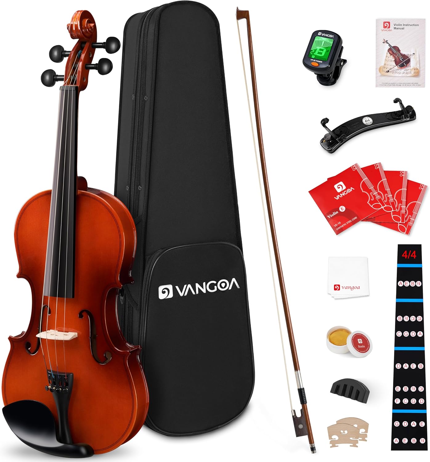Vangoa Violin 4/4 Full Size Fiddle Set for Beginners and Kids