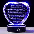 Heart Crystal Keepsake LED Base Gifts for Boyfriend - Romantic Lighted