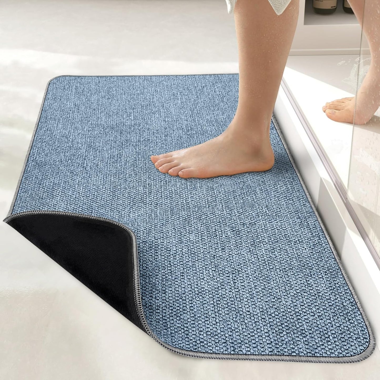 Ultra Thin Bath Mat for Bathroom, Non-Slip Quick Dry Rug