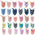 100PCS Cotton Dogs Bandanas Bulk - Washable Triangle Bibs for Small