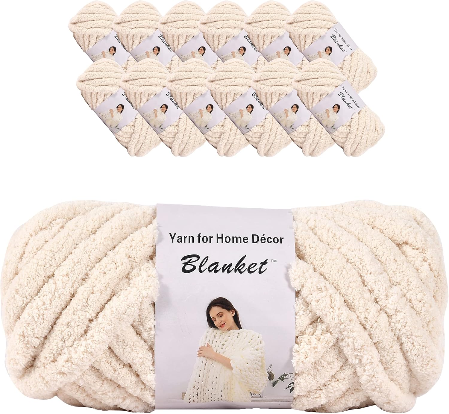 Chenille Chunky Yarn for Arm Knitting Thick Bulky DIY Projects