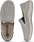 Mens Slip On Shoes with Arch Support - Orthopedic Canvas Loafers WIDE
