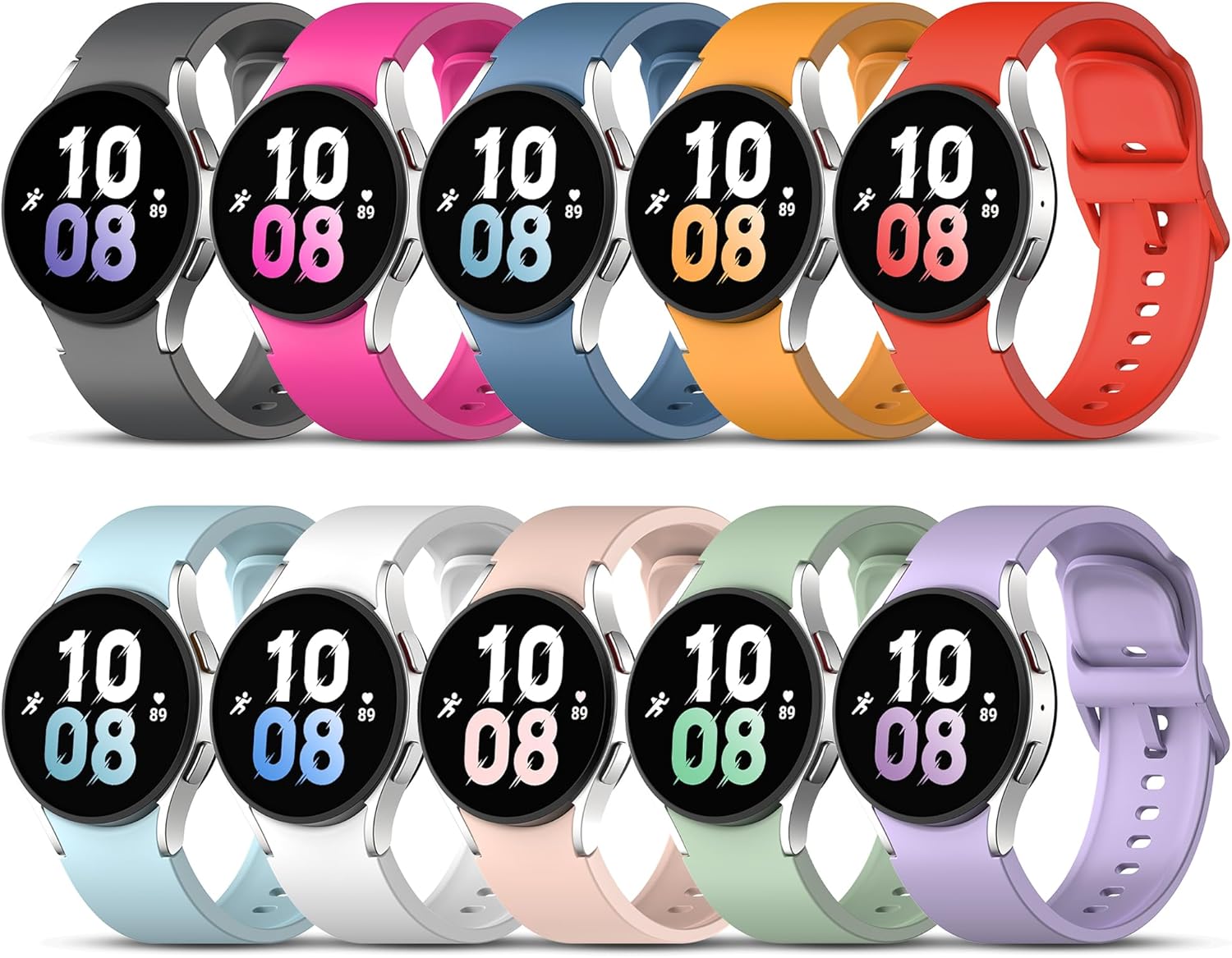 GGKING Silicone Band 10 Pack for Samsung Galaxy Watches