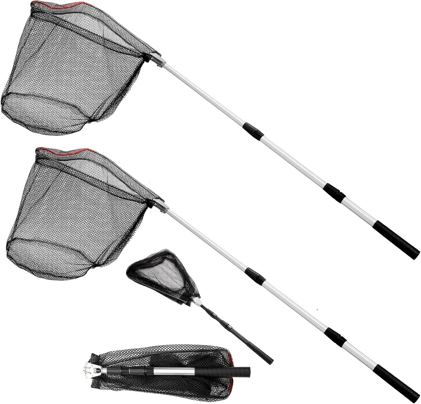 ZENFUN Telescopic Fishing Net 2-Pack | Sturdy Collapsible Handle