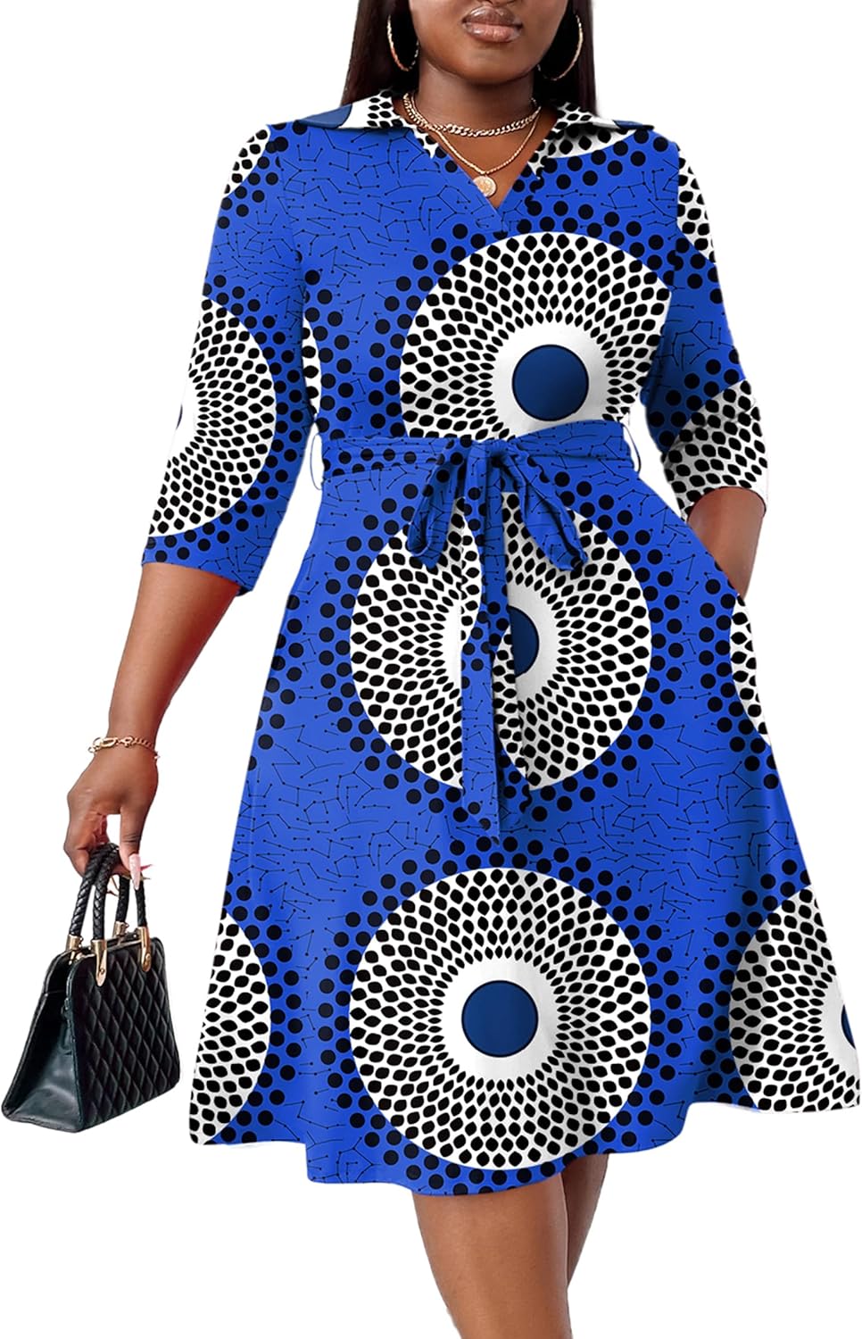 Plus Size Midi Dress for Women - Elegant Summer Style