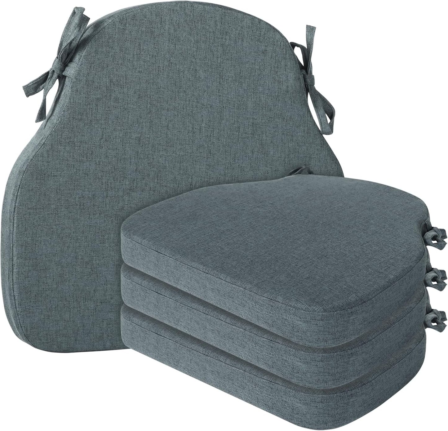 4 Pack Dark Grey Winsor Chair Cushions for Dining Comfort