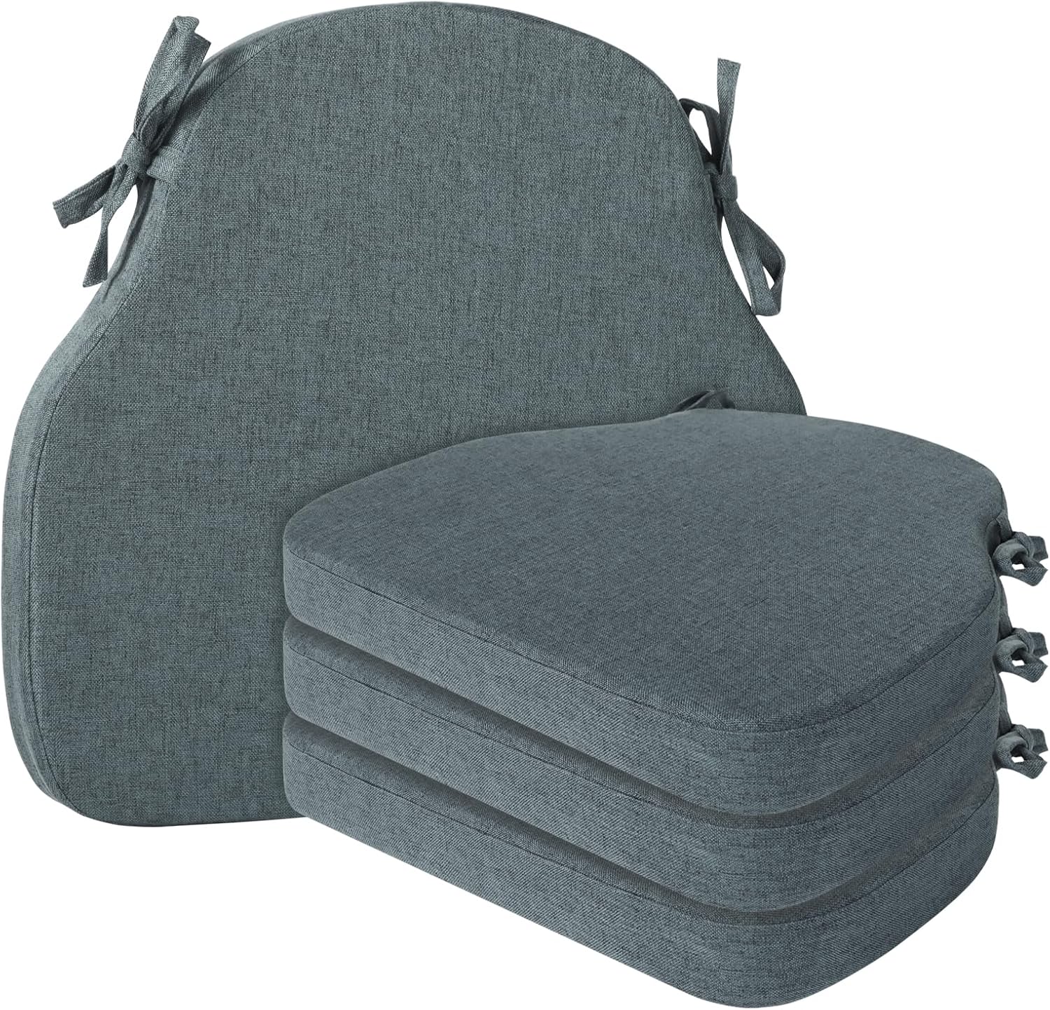 4 Pack Dark Grey Winsor Chair Cushions for Dining Comfort