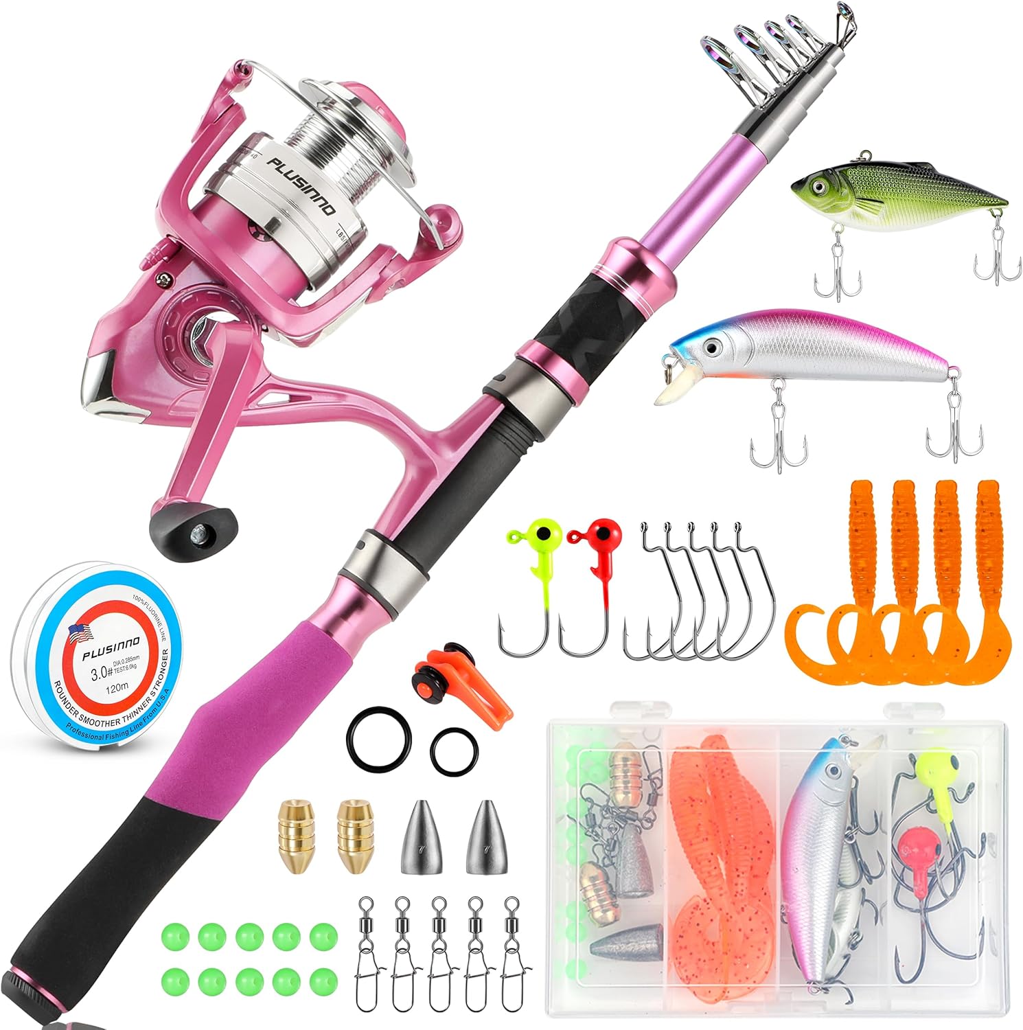 Fishing Rod and Reel Combos for Women by PLUSINNO - Perfect Gift