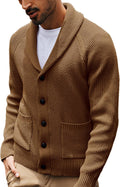 Shawl Collar Cardigan Sweater - Classic Knit Comfort for Winter