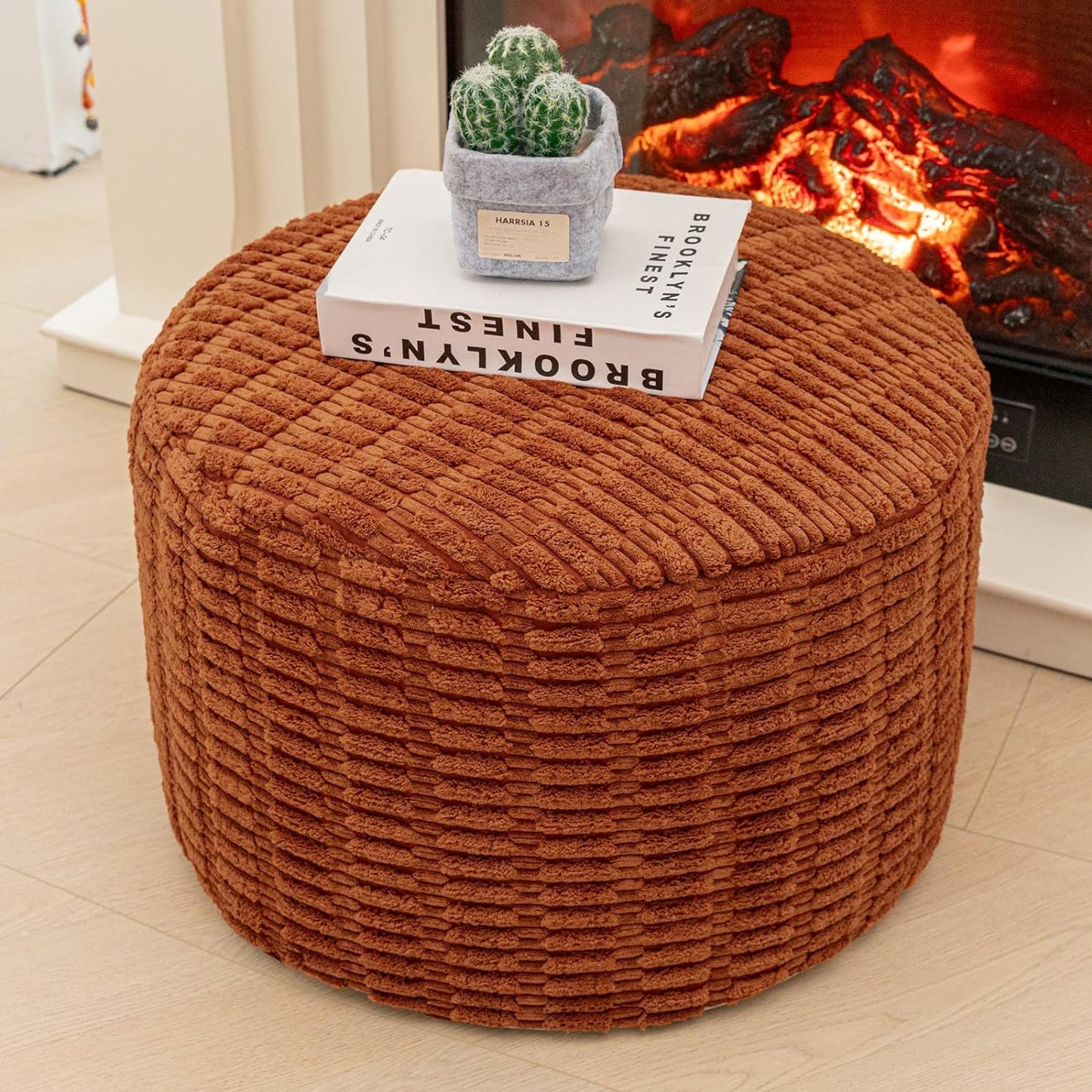 Asuprui Pouf Ottoman Round Foot Rest for Living Room Comfort